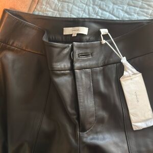 Vince black leather trouser pants. Size 2. NWT.